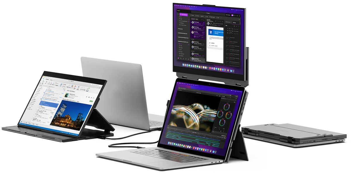 Duex Float portable stacked monitor for 15 inch or 16 inch laptop 